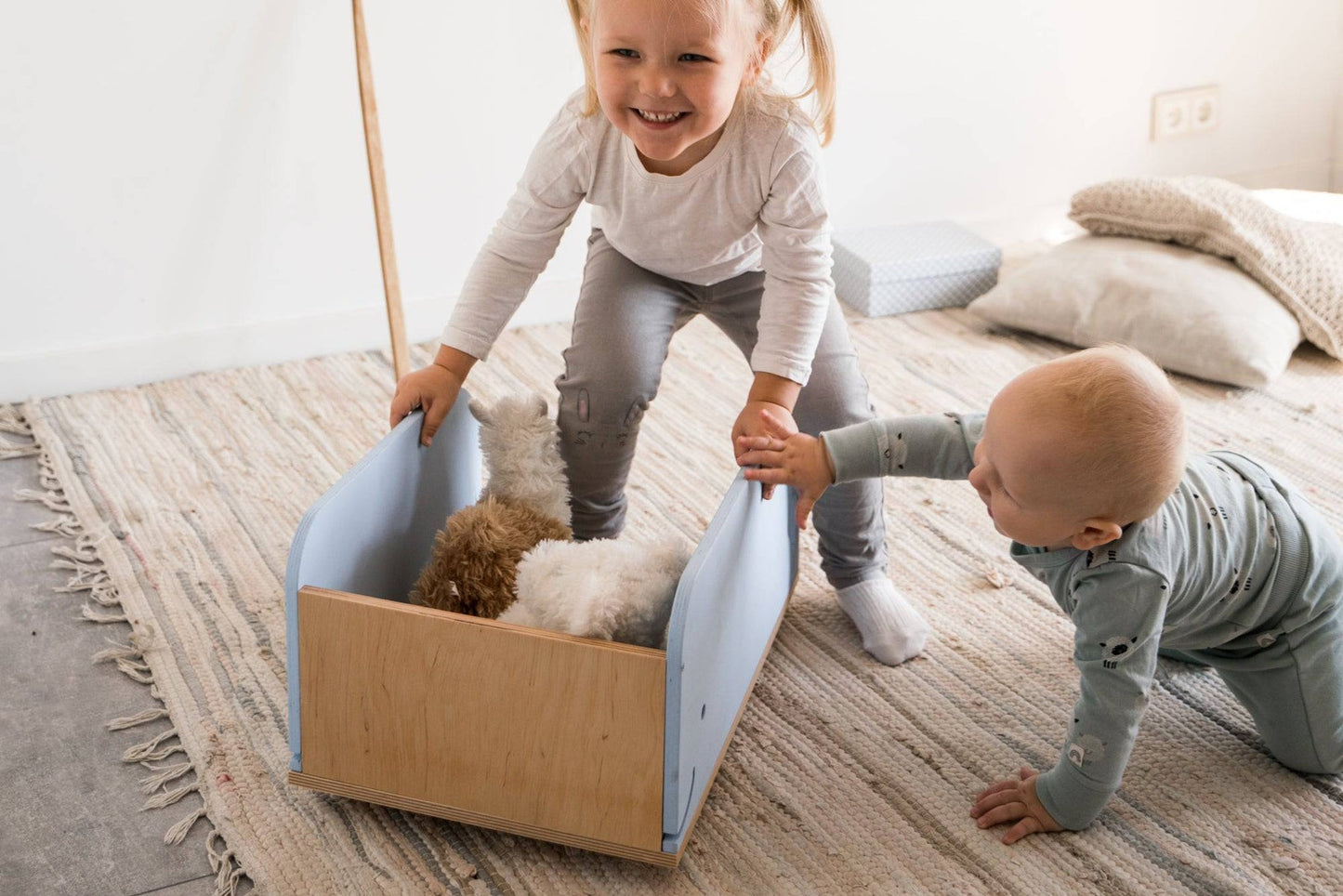 Kids Toy Storage Box on Wheels - Whale